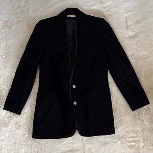 Vintage Brooks Brothers Women's Size 2 100% Pure Wool Black Blazer